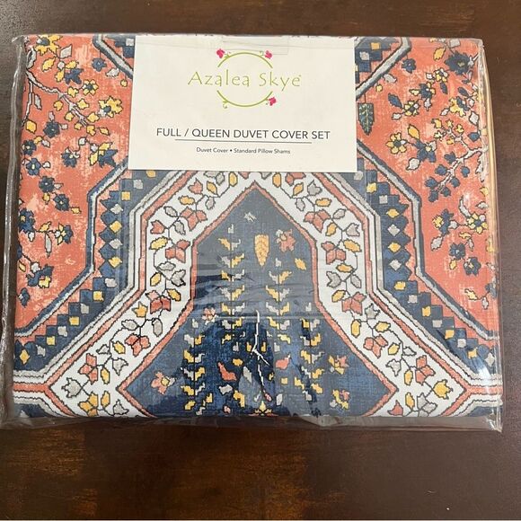 AZALEA SKYE FULL/QUEEN RHEA MICROFIBER DUVET SHAM COVER SET 88" X 88" - Picture 8 of 8